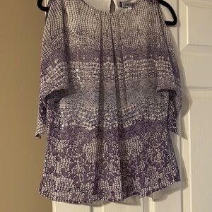 Jennifer Lopez Purple Patterned Blouse